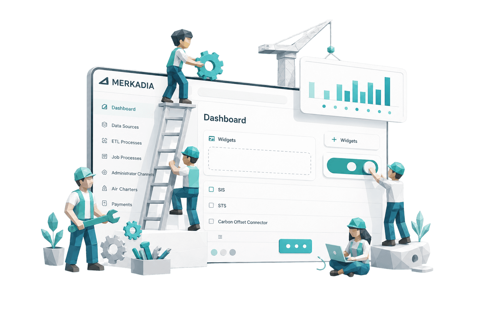 Arquitectura de Merkadia Custom para sistemas empresariales personalizados